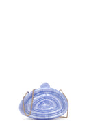 Women's Blue Long Strap Patterned Mini Clutch Bag | Derimod Women's Blue Long Strap Patterned Mini Clutch Bag | Derimod