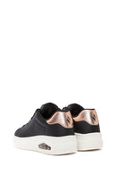 Skechers Women's Black Uno Court Lace-Up Chunky Sole Leather Sneakers | Derimod Skechers Women's Black Uno Court Lace-Up Chunky Sole Leather Sneakers | Derimod