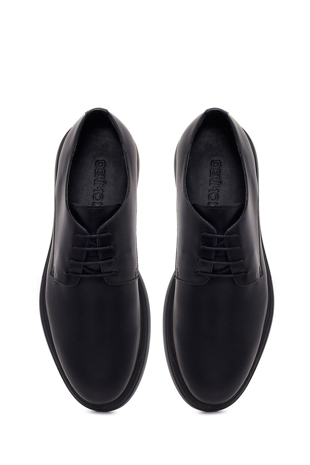 Erkek Siyah Bağcıklı Deri Klasik Ayakkabı