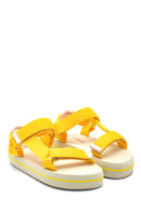 Women's Yellow Flat Sandals | Derimod Women's Yellow Flat Sandals | Derimod