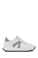 Women's White Lace-Up Leather Sneaker | Derimod Women's White Lace-Up Leather Sneaker | Derimod