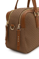 Woman Tan Long Strap Printed Shoulder Bag | Derimod Woman Tan Long Strap Printed Shoulder Bag | Derimod