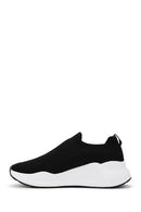 Women's Black Thick Soled Fabric Sneaker | Derimod Women's Black Thick Soled Fabric Sneaker | Derimod