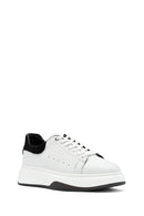 Erkek Beyaz Bağcıklı Deri Sneaker | Derimod Erkek Beyaz Bağcıklı Deri Sneaker | Derimod