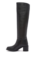 Women's Black Thick Heel Leather Boots | Derimod Women's Black Thick Heel Leather Boots | Derimod