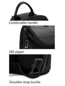 D-Pack Men's Black Long Strap Shoulder Bag | Derimod D-Pack Men's Black Long Strap Shoulder Bag | Derimod