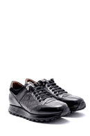 Erkek Kroko Detaylı Deri Sneaker | Derimod Erkek Kroko Detaylı Deri Sneaker | Derimod