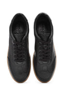 Erkek Siyah Bağcıklı Deri Sneaker | Derimod Erkek Siyah Bağcıklı Deri Sneaker | Derimod