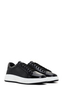 Men's Black Lace-up Thick-Sole Leather Sneaker | Derimod Men's Black Lace-up Thick-Sole Leather Sneaker | Derimod