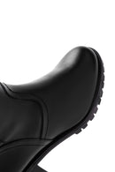 Women's Black Zippered Buckle Detailed Thick Heeled Boots | Derimod Women's Black Zippered Buckle Detailed Thick Heeled Boots | Derimod