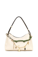 Woman Cream Charm Shoulder Bag | Derimod Woman Cream Charm Shoulder Bag | Derimod