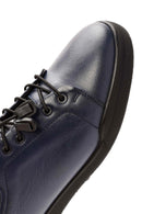 Erkek Lacivert Bağcıklı Deri Sneaker | Derimod Erkek Lacivert Bağcıklı Deri Sneaker | Derimod