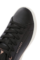 Skechers Women's Black Uno Court Lace-Up Chunky Sole Leather Sneakers | Derimod Skechers Women's Black Uno Court Lace-Up Chunky Sole Leather Sneakers | Derimod