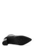 Derimod Gritti Women's Black Zippered Thick Heeled Patent Leather Boots | Derimod Derimod Gritti Women's Black Zippered Thick Heeled Patent Leather Boots | Derimod