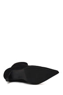 Woman Black Zip Closure Thin-Heeled Suede Boots | Derimod Woman Black Zip Closure Thin-Heeled Suede Boots | Derimod