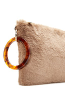 Kadın Camel Peluş Portföy Çanta | Derimod Kadın Camel Peluş Portföy Çanta | Derimod