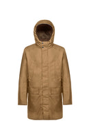 Geox Men's Tan M Clintford Zippered Long Coat | Derimod Geox Men's Tan M Clintford Zippered Long Coat | Derimod