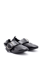 Kadın Siyah Deri Tokalı Babet | Derimod Kadın Siyah Deri Tokalı Babet | Derimod