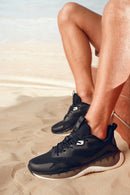 Derimod Zero Men's Black Lace-Up Thick Soled Fabric Sneaker | Derimod Derimod Zero Men's Black Lace-Up Thick Soled Fabric Sneaker | Derimod