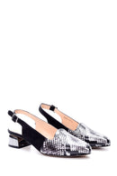 Women's Snakeskin Patterned Metal Heel Detailed Shoes | Derimod Women's Snakeskin Patterned Metal Heel Detailed Shoes | Derimod