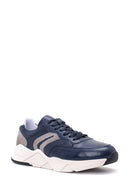 Men's Suede Detailed Leather Sneaker | Derimod Men's Suede Detailed Leather Sneaker | Derimod