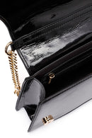 Women's Black Chain Strap Patent Leather Shoulder Bag | Derimod Women's Black Chain Strap Patent Leather Shoulder Bag | Derimod