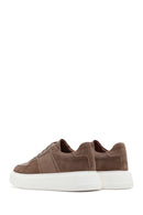 Men's Beige Lace-Up Thick-Sole Suede Leather Sneakers | Derimod Men's Beige Lace-Up Thick-Sole Suede Leather Sneakers | Derimod