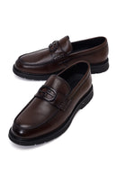 Male Brown Buckled Leather Casual Loafer | Derimod Male Brown Buckled Leather Casual Loafer | Derimod
