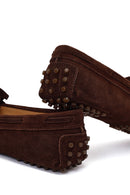 Woman Brown Tasselled Suede Loafer | Derimod Woman Brown Tasselled Suede Loafer | Derimod
