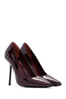 Women's Burgundy Patent Leather High Heel Stiletto | Derimod Women's Burgundy Patent Leather High Heel Stiletto | Derimod