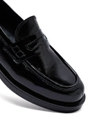 Kadın Siyah Rugan Deri Maskülen Loafer | Derimod Kadın Siyah Rugan Deri Maskülen Loafer | Derimod