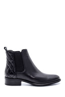 Women's Leather Quilted Detailed Chelsea Boots | Derimod Women's Leather Quilted Detailed Chelsea Boots | Derimod