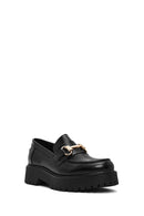 Women's Black Buckle Detailed Thick-Soled Leather Masculine Loafer | Derimod Women's Black Buckle Detailed Thick-Soled Leather Masculine Loafer | Derimod