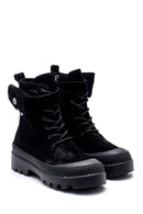 Women's Suede Leather Wallet Detailed Boots | Derimod Women's Suede Leather Wallet Detailed Boots | Derimod