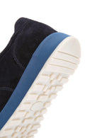 Erkek Lacivert Bağcıklı Süet Deri Casual Sneaker | Derimod Erkek Lacivert Bağcıklı Süet Deri Casual Sneaker | Derimod