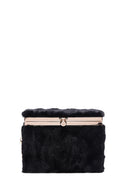 Women's Black Plush Crossbody Bag | Derimod Women's Black Plush Crossbody Bag | Derimod