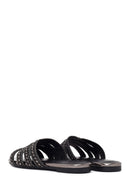 Woman Anthracite Stone-Embellished Slipper | Derimod Woman Anthracite Stone-Embellished Slipper | Derimod