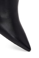 Woman Black Thin High-Heeled Leather Boots | Derimod Woman Black Thin High-Heeled Leather Boots | Derimod