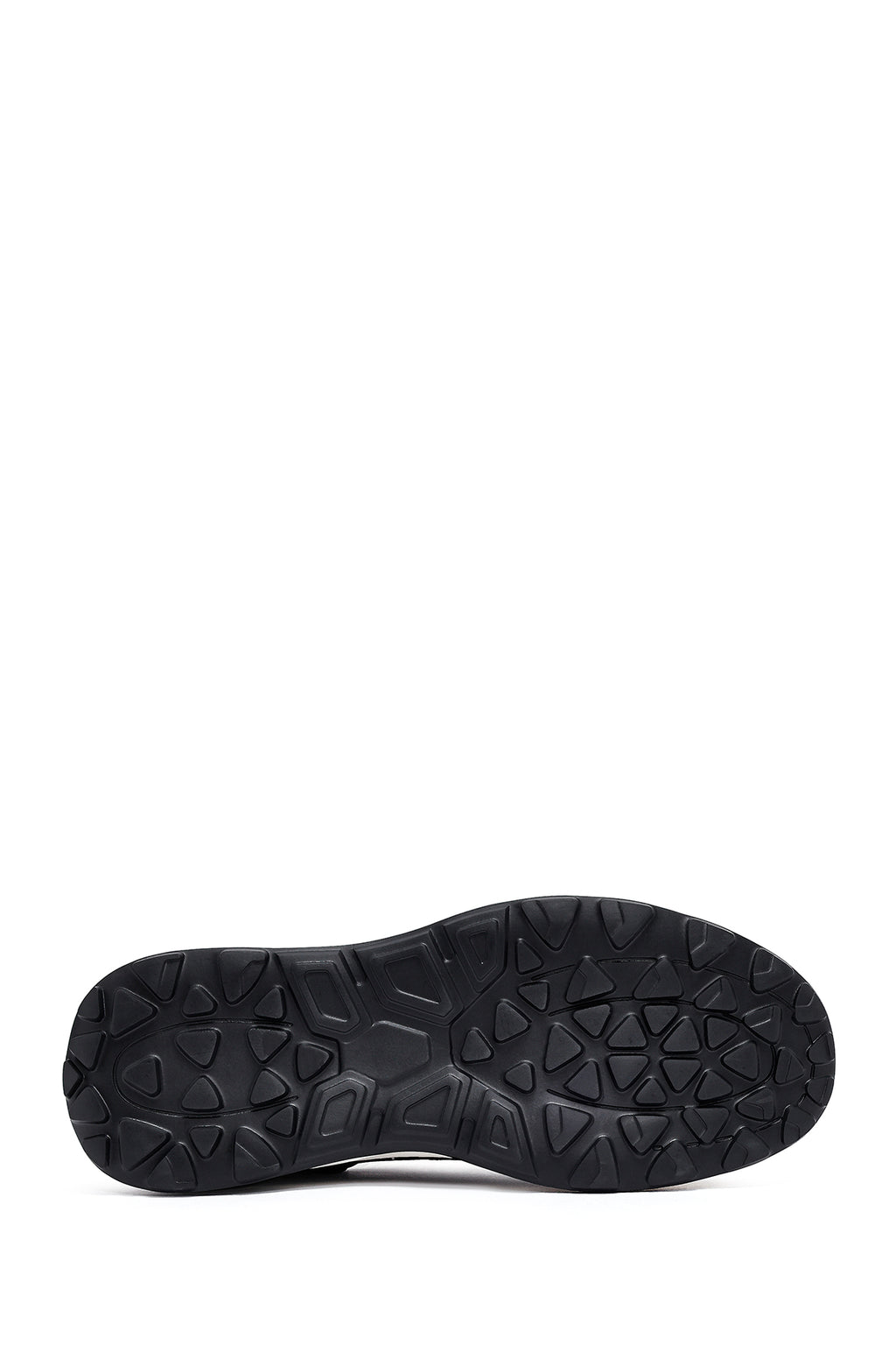 Erkek Siyah Bağcıklı Kalın Tabanlı Deri Sneaker