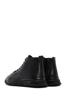 Men's Black Leather High Top Sneaker | Derimod Men's Black Leather High Top Sneaker | Derimod