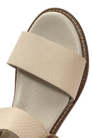 Women's Cream Buckled Leather Sandals | Derimod Women's Cream Buckled Leather Sandals | Derimod