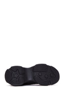 Women's Black Stone Thick Soled Sneaker | Derimod Women's Black Stone Thick Soled Sneaker | Derimod