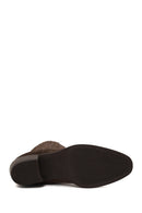 Woman Mink Short Thick-Heeled Suede Chelsea Boots | Derimod Woman Mink Short Thick-Heeled Suede Chelsea Boots | Derimod