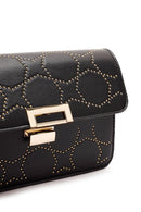 Women's Black Long Strap Stoned Shoulder Bag | Derimod Women's Black Long Strap Stoned Shoulder Bag | Derimod