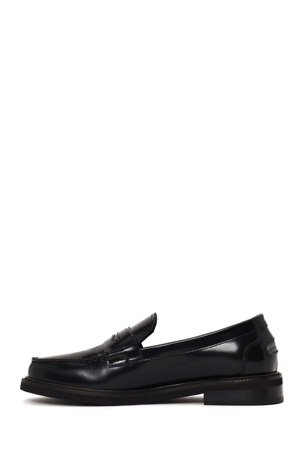 Kadın Siyah Deri Maskülen Loafer