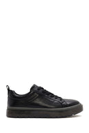 Erkek Siyah Bağcıklı Deri Sneaker | Derimod Erkek Siyah Bağcıklı Deri Sneaker | Derimod