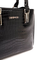 Women's Black Long Strap Crocodile Handbag | Derimod Women's Black Long Strap Crocodile Handbag | Derimod