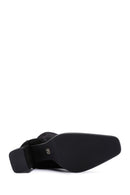 Women's Black Suede Leather Heeled Boots | Derimod Women's Black Suede Leather Heeled Boots | Derimod