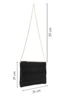 Women's Black Long Chain Strap Printed Clutch Bag | Derimod Women's Black Long Chain Strap Printed Clutch Bag | Derimod