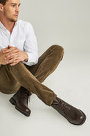 Lace-Up Men's Leather Boots | Derimod Lace-Up Men's Leather Boots | Derimod